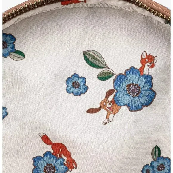 Loungefly Disney The Fox And The Hound Copper & Tod Floral Mini Backpack NWT​ - Picture 4 of 4